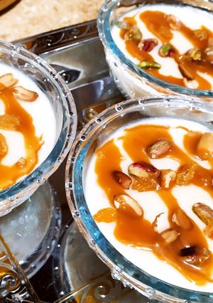 صورة لوصفة رز بلبن بصوص الكراميل
