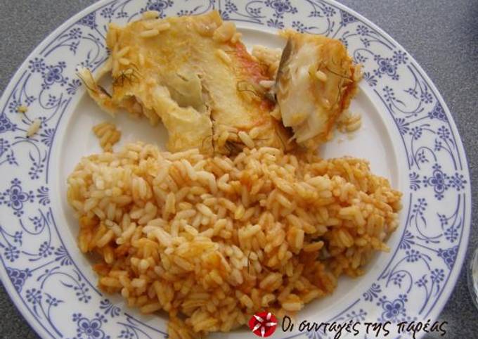 Cod in the oven with rice and herbs!