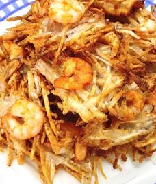 tôm chiên khoai