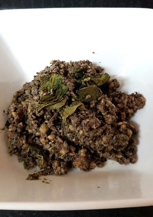 A picture of My Haggis and Mint Sauce.😀.