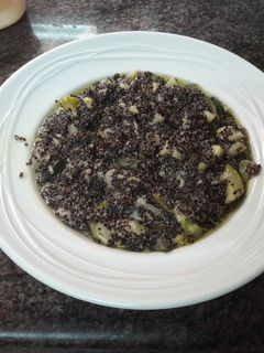 Una foto de 🇮🇹“Risotto” de quinoa negra vegano