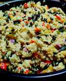 Ensalada templada de quinoa, pimiento y jamón