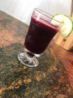 A picture of Fruity Zobo (hibiscus drink).