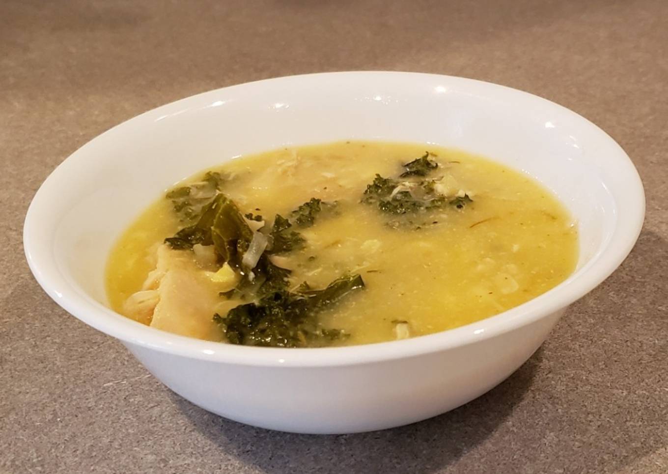 Polenta Chicken, Bean & Kale Soup