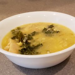 A picture of Polenta Chicken, Bean & Kale Soup.