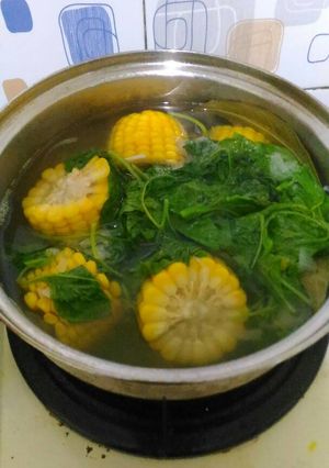Foto resep Sayur Bayam + Jagung