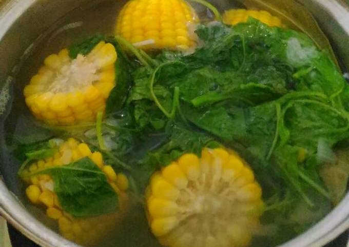 Resep Sayur Bayam + Jagung oleh Nin1806 - Cookpad