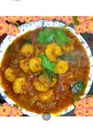 চিংড়ি তেল ঝাল (chingri tel jhaal recipe in Bengali) রেসিপির প্রধান ছবি