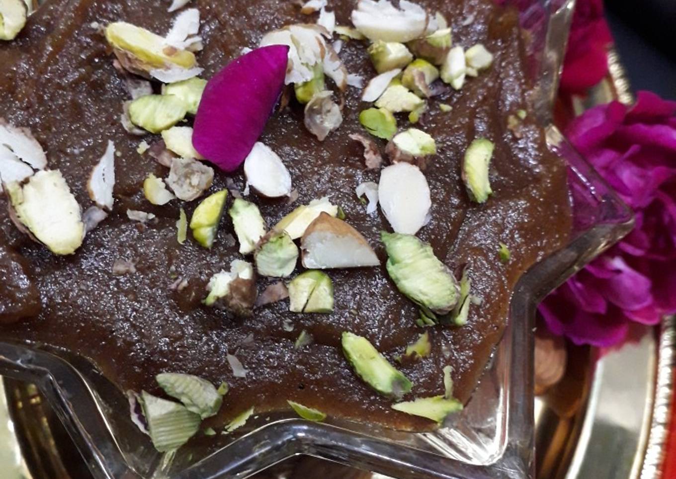 Instant Moong badam pistachio dal halwa