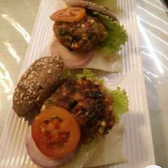 A picture of Ragi, oat buns with sweet potato, plum Patty.