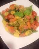 Pasta de Quinoa salteada de espárragos