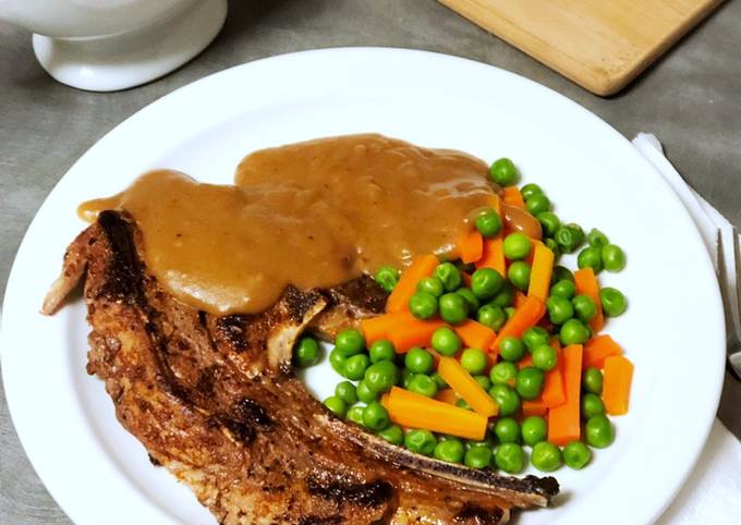 Cara Buat Lamb Chops with Simple Gravy Enak Terbaru