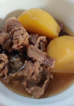 A picture of Nikujaga (肉じゃが) Japanese Beef and Potato Stew.