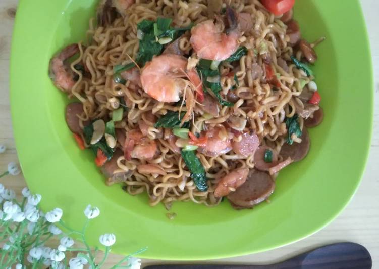 Resep Mie goreng udang simple Anti Gagal