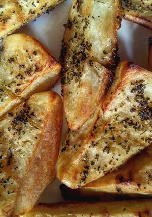 Una foto de Papas al horno gratinadas con queso Cheddar