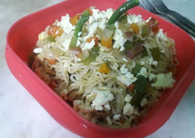 Easiest Way to Make at dinner Mix veg egg Maggie