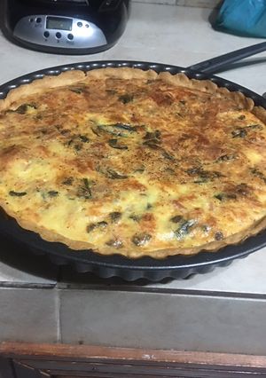 Una foto de Quiche de jamón y champiñones