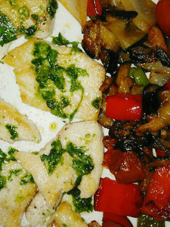 Una foto de Marrajo con verduras a la plancha