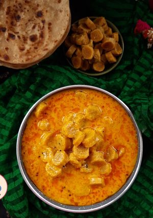 A picture of Rajasthani Gatte ki sabzi (no onion no garlic).