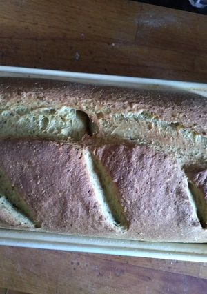 Kenyér zöldborsó pürével recept fotója