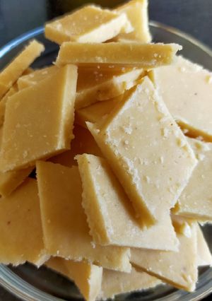 A picture of Kaju Katli.