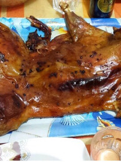 Una foto de Cochinillo asado