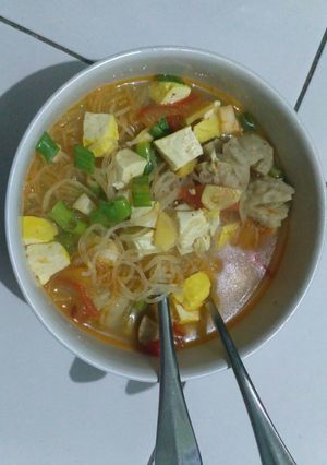 Foto resep Sup bakso dan bihun