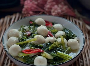 Gambar Sawi Bunga Tumis Fishball