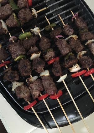 Una foto de Pinchos de res a la parrilla