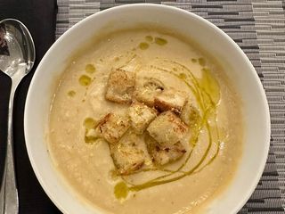 Creamy Cauliflower Soup with Rosemary Olive Oil
