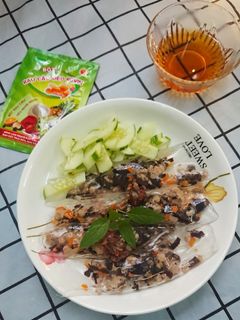 Hình của món Bánh cuốn keto từ rau câu.