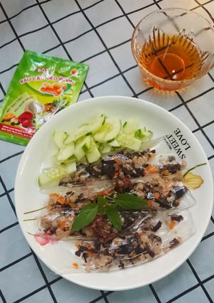 Hình của món Bánh cuốn keto từ rau câu.