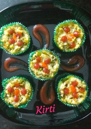 A picture of Poha Veggie cupcakes.
