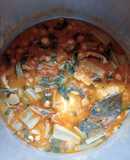 Garbanzos con bacalao y acelgas