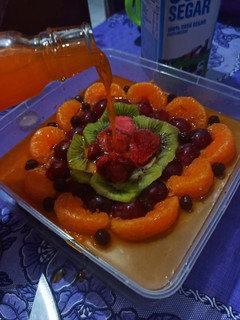 Foto resep Puding susu coklat buah ala fe