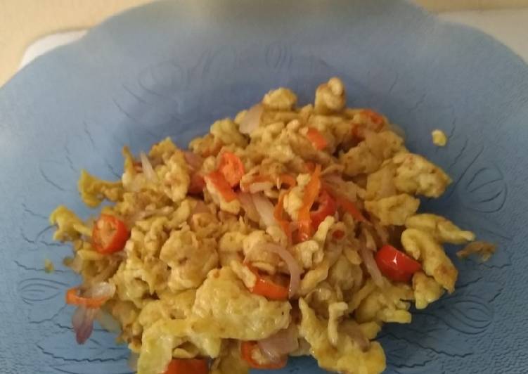 makanan Scrambel egg mercon Anti Gagal
