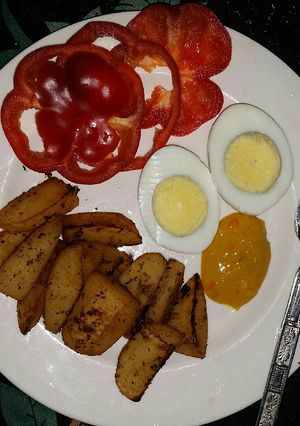 صورة لوصفة بطاطس ودجز باقل دهون 😋