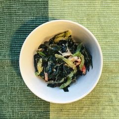 A picture of Celery and Wakame Salad with Miso Dressing (Sumiso Ae).