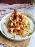 Udang kukus cah bawang putih