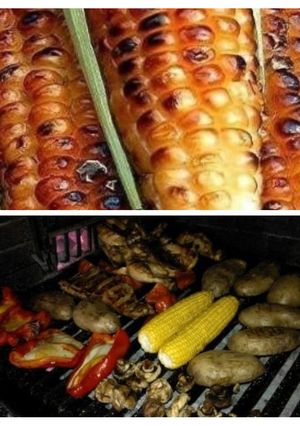 Una foto de Asado a la parrilla de choclo