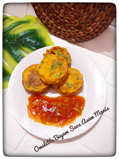 Foto resep Omelette Bayam Saos Asam Manis