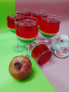 عکسی از دستور ژله جام هندوانه (ایده یلدا) 🍉