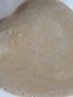 A picture of Banana and Irish potato puree.
