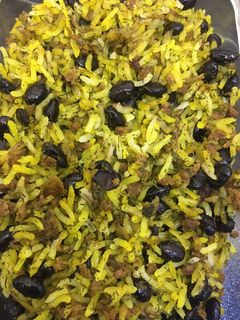 عکسی از دستور شويد پلو با لوبياي سياه