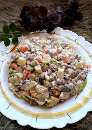 عکسی از دستور سالاد لوبیا چیتی