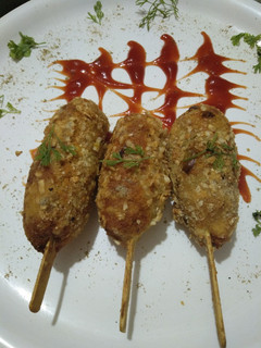 A picture of Paneer potato lollipop.