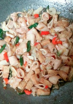 Foto resep Tumis cumi asin tempe saos tiram
