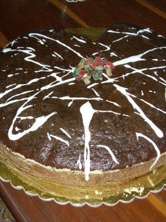 Una foto de Torta negra de Navidad