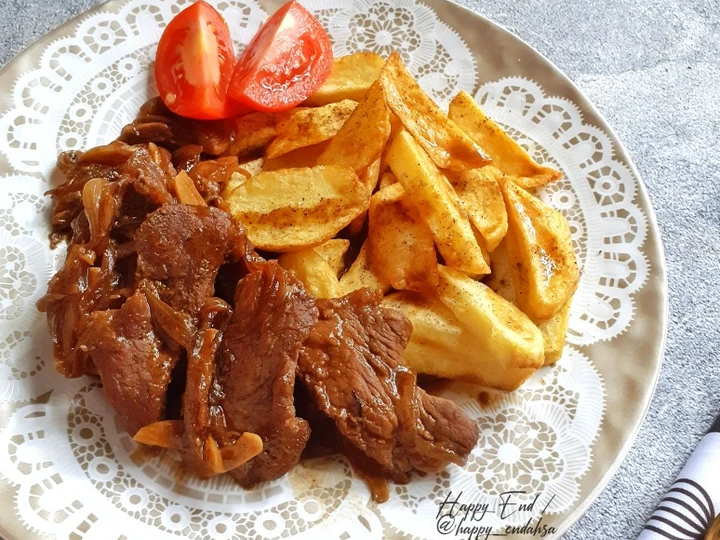 Cara Gampang Menyiapkan Resep Potato &amp;amp; Beef Teriyaki Anti Ribet, Bisa Manjain Lidah
