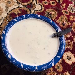 A picture of Ground rice pistachio phirni.